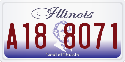 IL license plate A188071