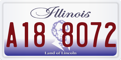 IL license plate A188072