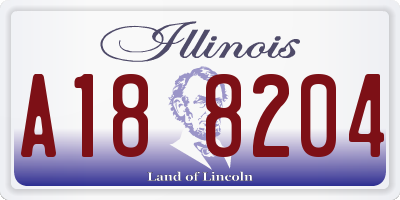 IL license plate A188204