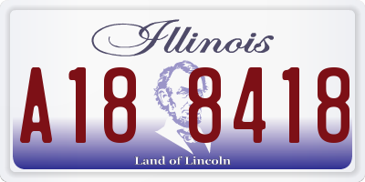 IL license plate A188418