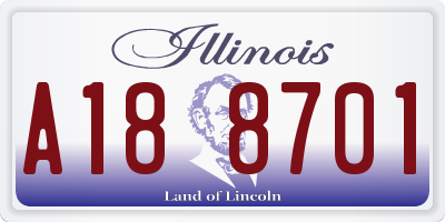 IL license plate A188701