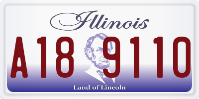 IL license plate A189110