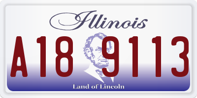 IL license plate A189113