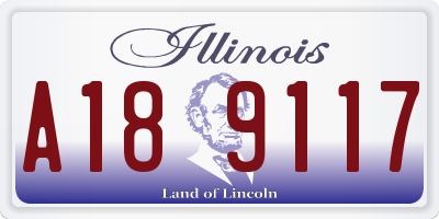 IL license plate A189117
