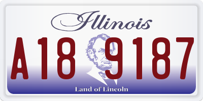 IL license plate A189187