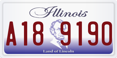 IL license plate A189190