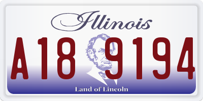 IL license plate A189194