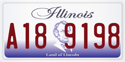 IL license plate A189198