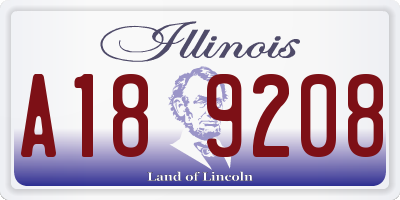 IL license plate A189208