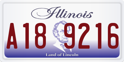 IL license plate A189216