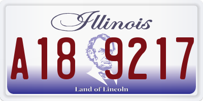 IL license plate A189217