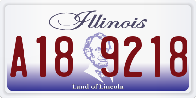 IL license plate A189218