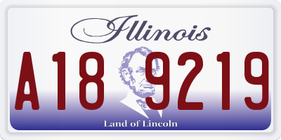 IL license plate A189219