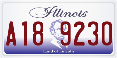 IL license plate A189230