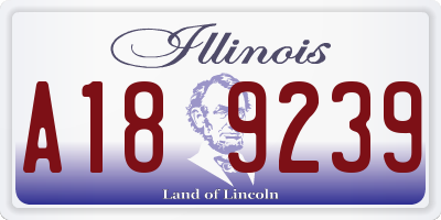 IL license plate A189239