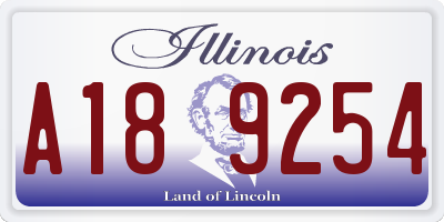 IL license plate A189254