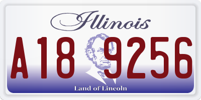 IL license plate A189256