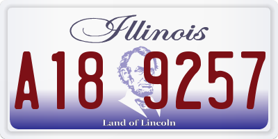 IL license plate A189257