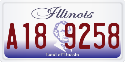 IL license plate A189258