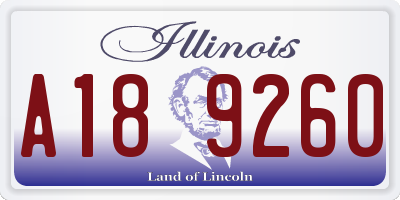 IL license plate A189260