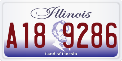 IL license plate A189286