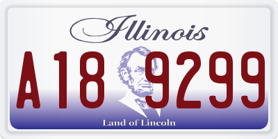 IL license plate A189299