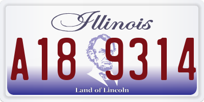 IL license plate A189314