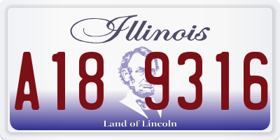IL license plate A189316