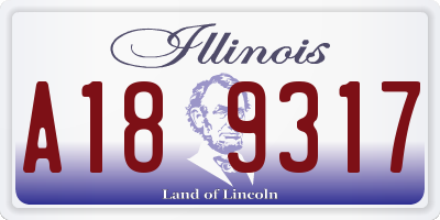 IL license plate A189317