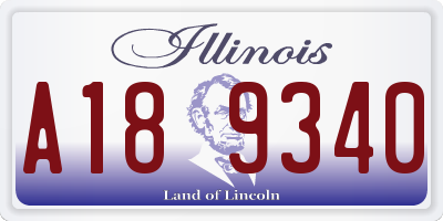 IL license plate A189340