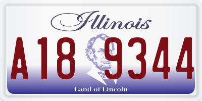IL license plate A189344