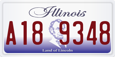 IL license plate A189348