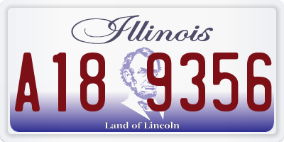 IL license plate A189356