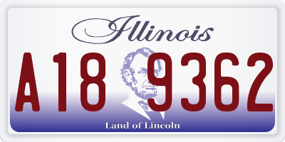 IL license plate A189362