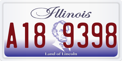 IL license plate A189398