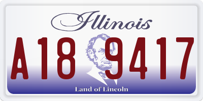IL license plate A189417