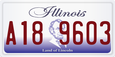 IL license plate A189603
