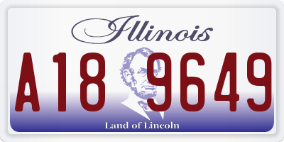 IL license plate A189649
