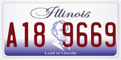 IL license plate A189669
