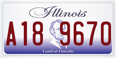 IL license plate A189670