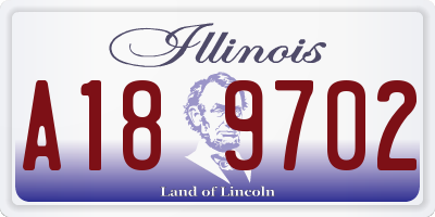 IL license plate A189702
