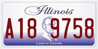 IL license plate A189758