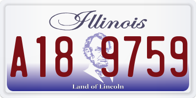 IL license plate A189759