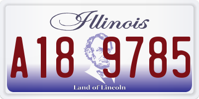 IL license plate A189785