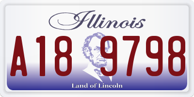 IL license plate A189798