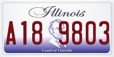IL license plate A189803
