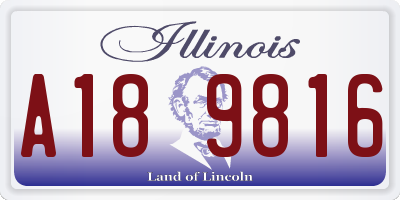 IL license plate A189816