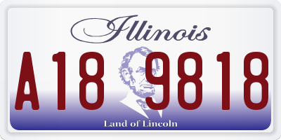 IL license plate A189818