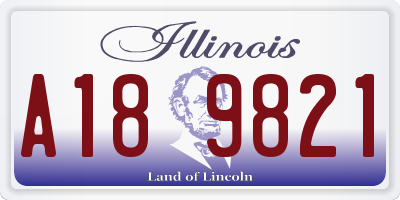 IL license plate A189821