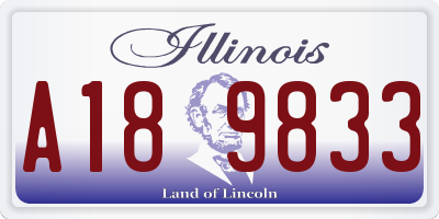 IL license plate A189833